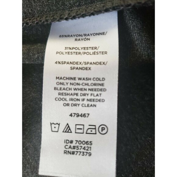 Ann Taylor Factory Pullover Stretch Dark Gray V-neck Jersey Top 3/4 Sleeve Large - Picture 3 of 9